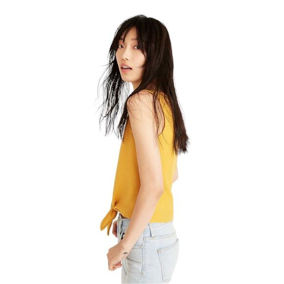 Texture And Tread  Madewell Button Front Tie Cotton Tank Top Size L - Picture 13 of 13